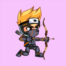 2d character animation archery bow and arrow pose7 vector image