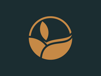 Abstract elegant tree leaf flower logo icon Vector Image