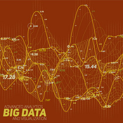 Big data line graph red vector