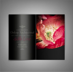 Black elegant brochure with red poppies vector