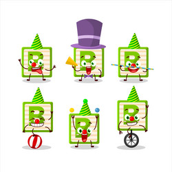 character toy block b with various circus shows vector image