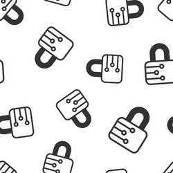 cyber security icon seamless pattern background vector image