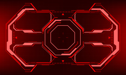 hud sci-fi interface screen view red geometric vector image