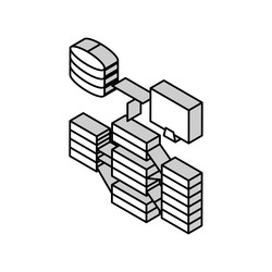 indexing data database isometric icon vector image