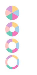 set of round structure chart six multicolor vector image