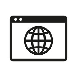 Browser and globe icon internet network vector