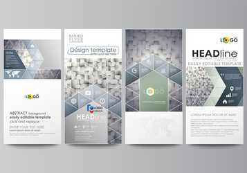 Flyers set modern banners business templates vector