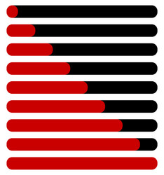 Horizontal progress loading bars steps phases Vector Image