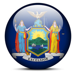 map with dot pattern on flag button of usa new vector image