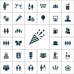 party icons universal set for web and ui vector image