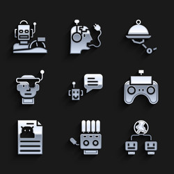 set bot mechanical robot hand artificial vector image