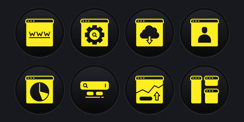 set graph chart infographic create account screen vector image