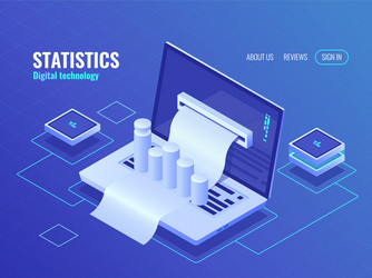 statistic and analysis concept data processing vector image