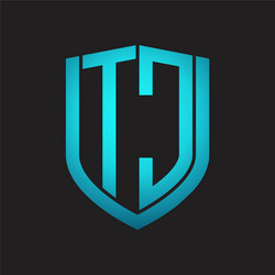 Logo Monogram with Emblem Shield Shape Design Tc Vector Images (60)