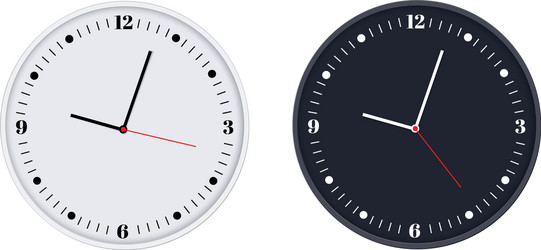 Clock icon office on orange background Royalty Free Vector