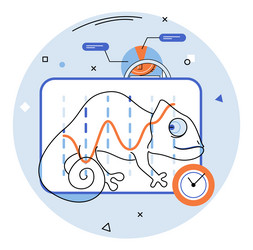 chameleon representing adaptability and data vector image