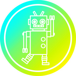 dancing robot circular in cold gradient spectrum vector image