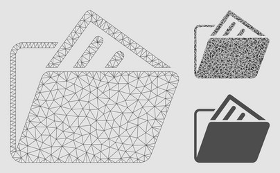 document folder mesh network model vector image