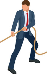 Isometric businessman isolated on write creating vector