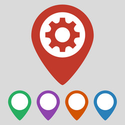 map pointer with gear icon on grey background vector image