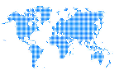 blue world map dotted style vector