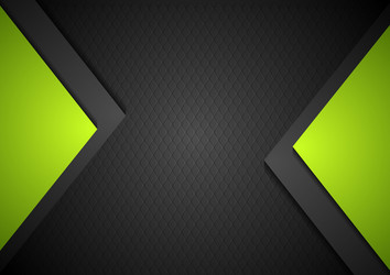 Green black abstract wavy corporate background Vector Image