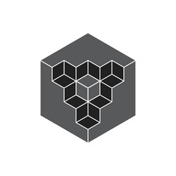 isometric view of cube with missing parts vector image