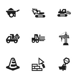 Set of 9 editable structure icons includes vector