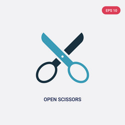 two color open scissors icon from tools vector image