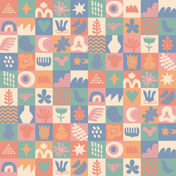 abstract mosaic seamless pattern with square tiles vector image