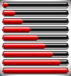 Horizontal progress loading bars steps phases vector