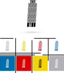 leaning tower of pisa in italy icon vector