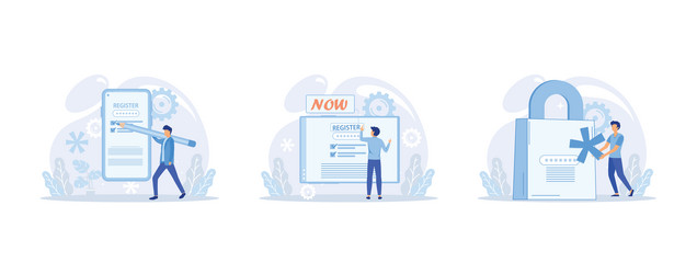 people using secure login and password account vector image