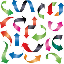 set color arrows 3d graphic element for web vector image