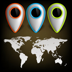 set of pointers map and a the earth vector image