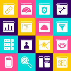 set seo optimization browser incognito window vector image