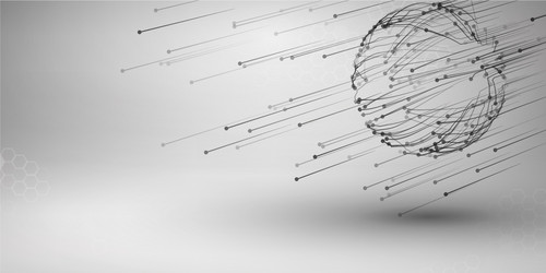 Sphere with connected lines and dots wireframe vector