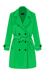 Womens coat with a belt vector