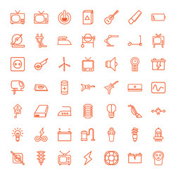 49 electric icons vector