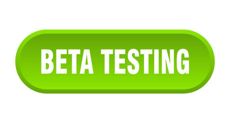 Beta testing button rounded green vector