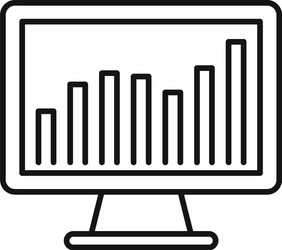 broker trade monitor icon outline style vector