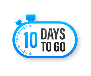Countdown Timer - 10 Days To Go vector image