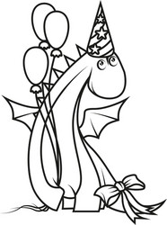 Cute Cartoon Dragon Party Vector Image