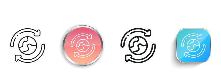 earth icon thin linear regular and button style vector image
