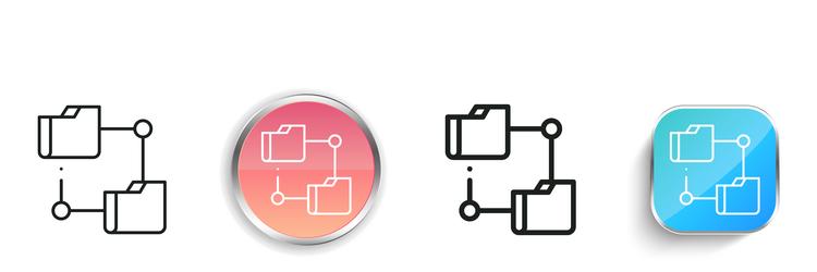folder icon thin linear regular and button style vector image