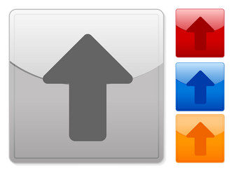 Square web buttons arrow up vector