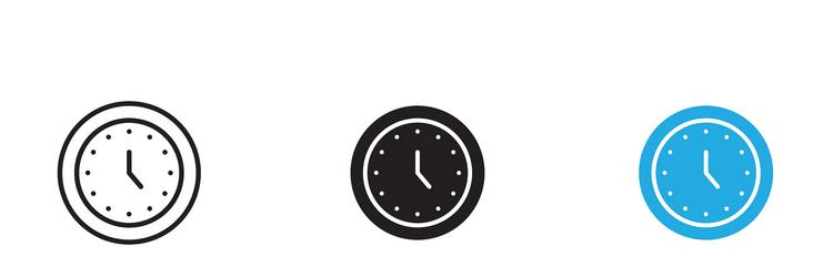 time clock icon thin line vector image