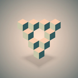 cubes in rows that makes a triangle shape vector image