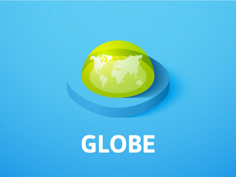 Globe isometric icon isolated on color background vector