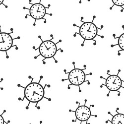 real time icon seamless pattern background clock vector image
